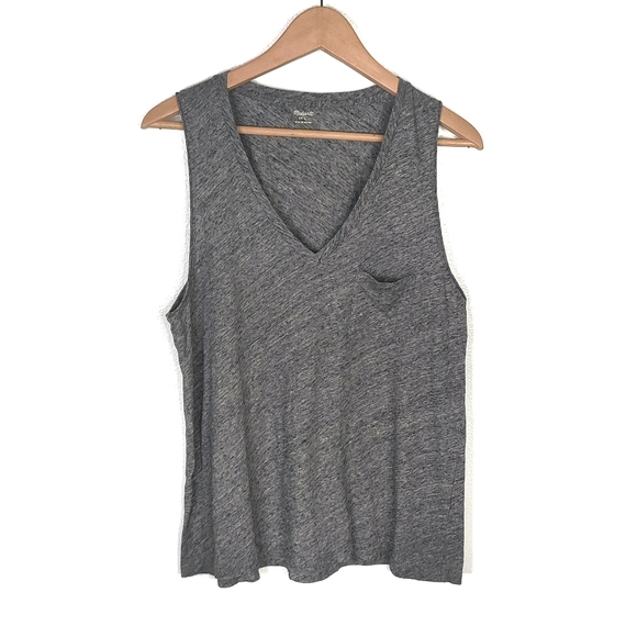 Madewell Tops - Madewell Whisper Cotton V-Neck Tank - Heather Mercury
